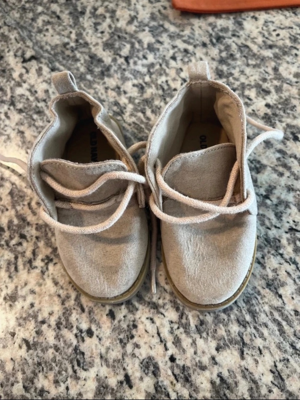 Old Navy Kids Beige Suede Lace-Up Boots